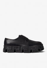 Versace Greca Labyrinth Lace-Up Derby Shoes Black 1000771 D9VAC 1B000