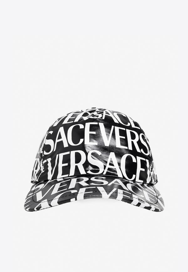 Versace Logo Print Baseball Cap Monochrome 1001590 1A05305 5B040