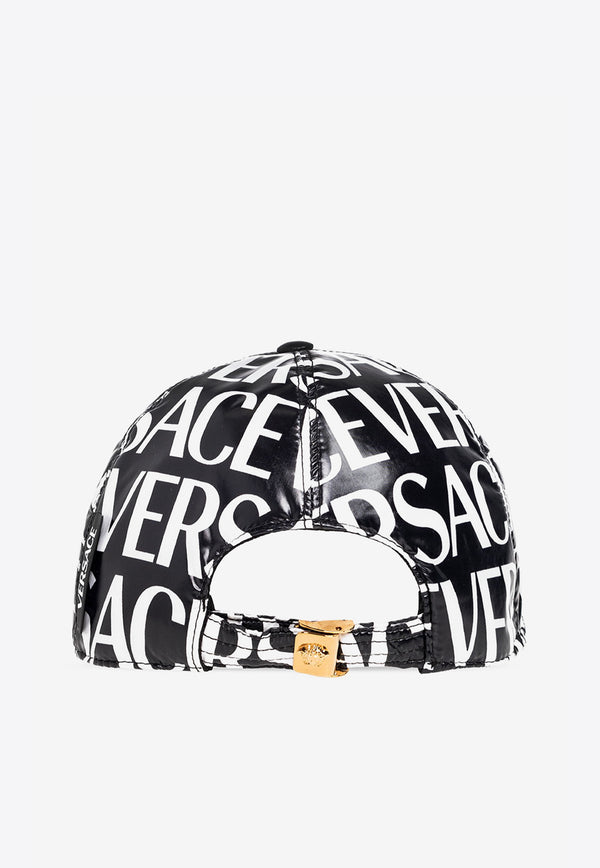 Versace Logo Print Baseball Cap Monochrome 1001590 1A05305 5B040