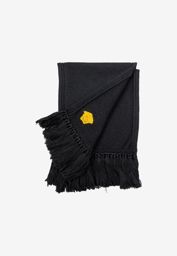 Versace Kids Boys Medusa Wool Scarf Black 1001655 1A01314 1B000