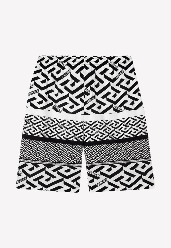 Versace Signature Greca Print Shorts 1002476 1A04357 5B040 Monochrome