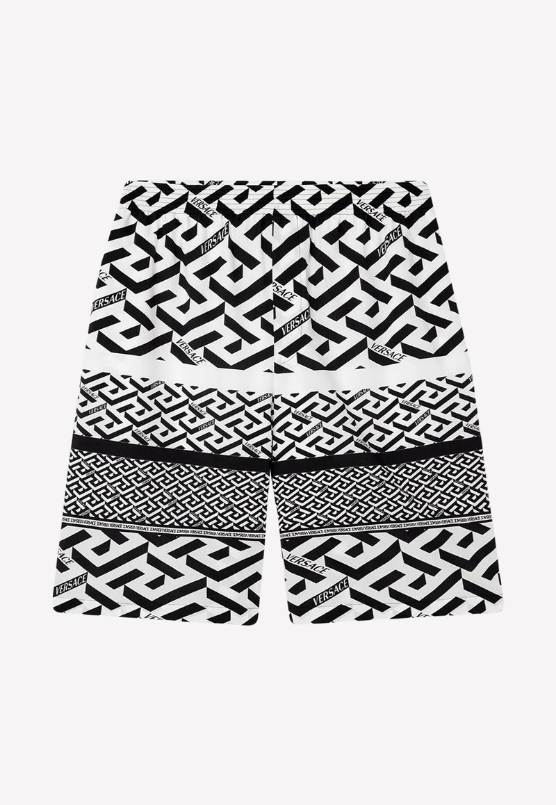 Versace Signature Greca Print Shorts 1002476 1A04357 5B040 Monochrome