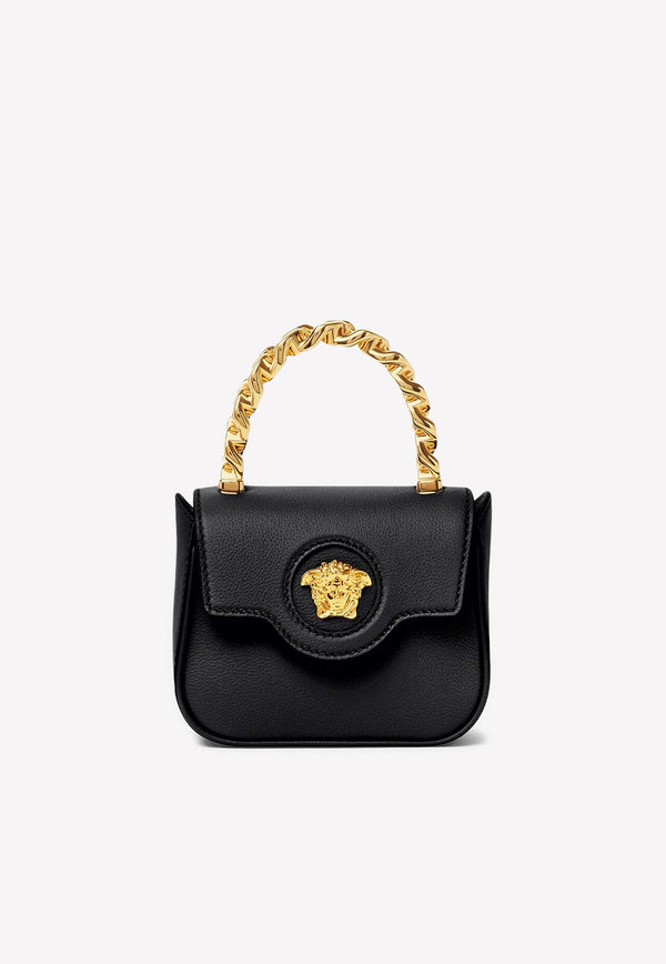 Versace La Medusa Leather Mini Bag Black 1003016 DVIT2T 1B00V