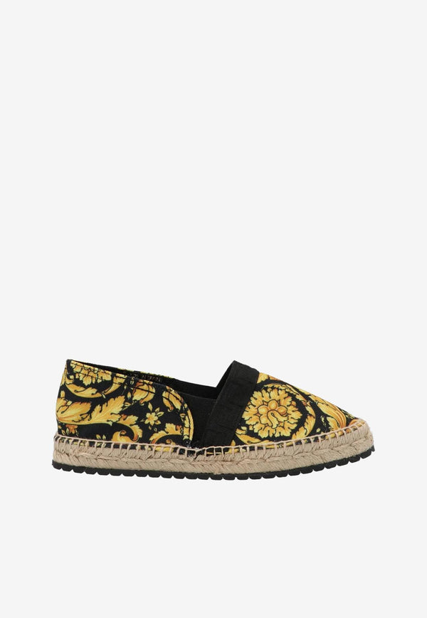 Versace Kids Girls Barocco Print Espadrilles Yellow 1003527 1A02457 5B000