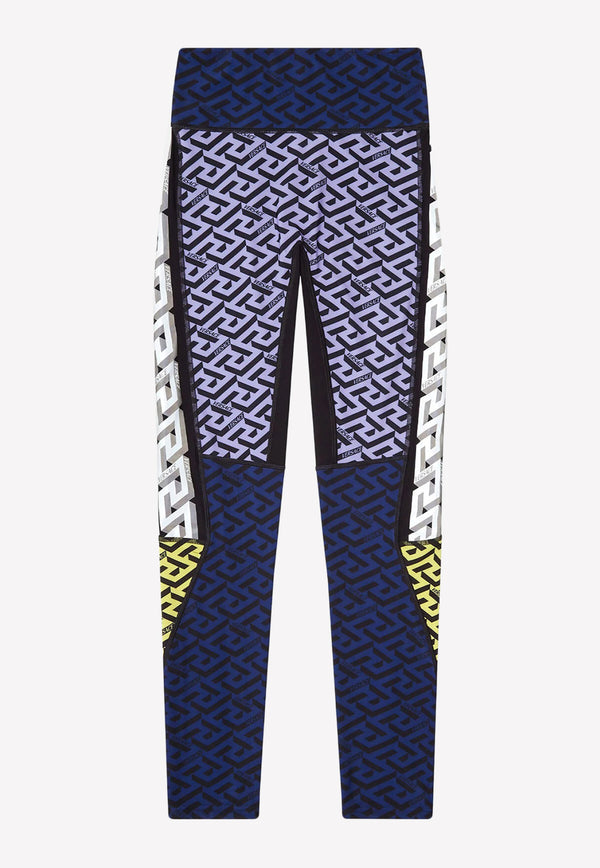 Versace La Greca Paneled Leggings 1003738 1A03040 6U680 Multicolor