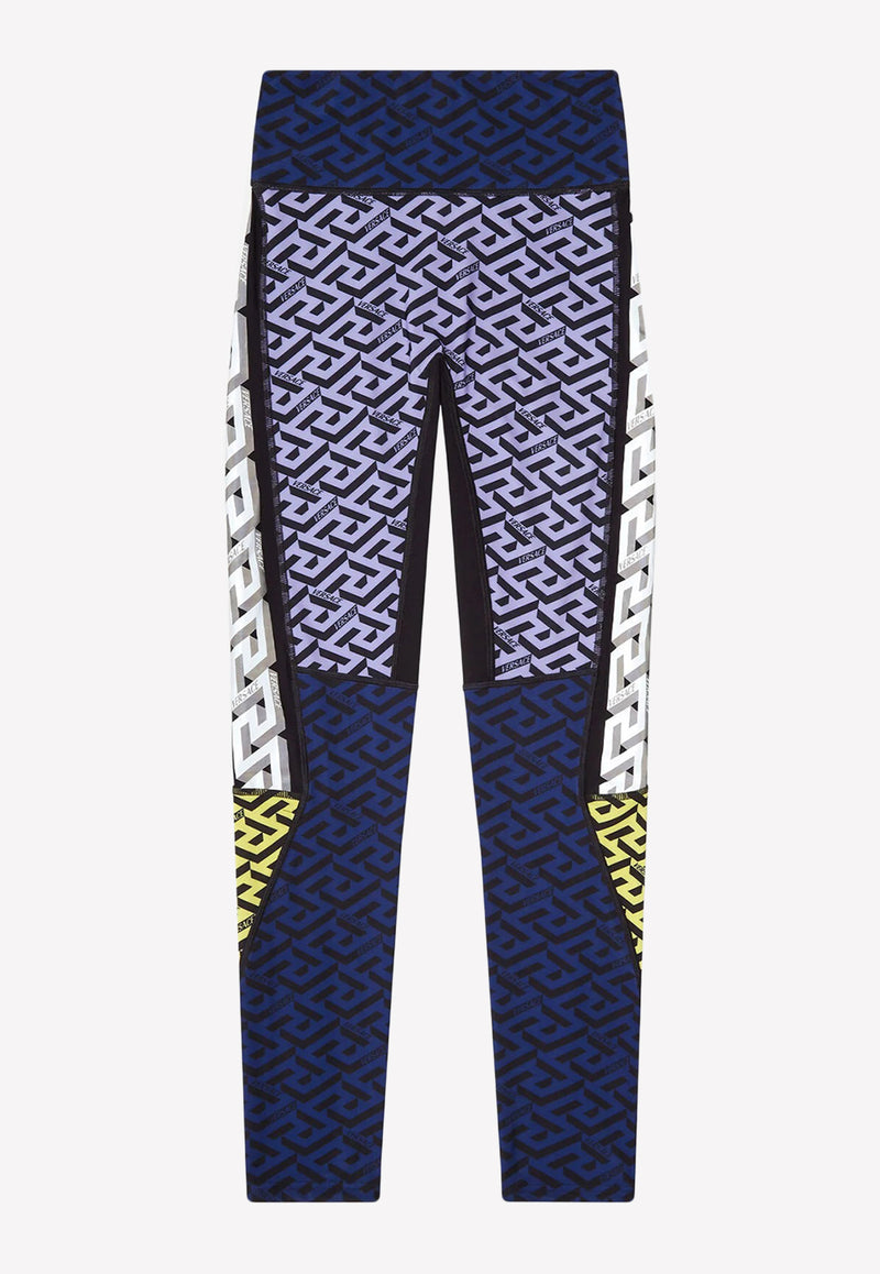 Versace La Greca Paneled Leggings 1003738 1A03040 6U680 Multicolor