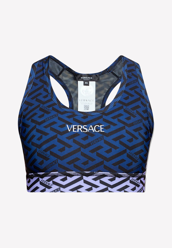 Versace La Greca Paneled Sports Bra 1003739 1A03006 6U680 Multicolor