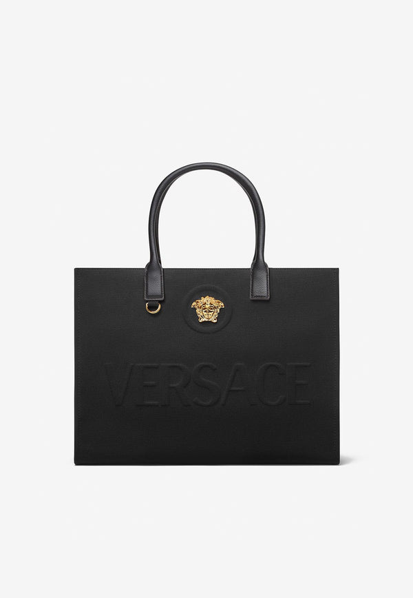 Versace La Medusa Canvas Tote Bag 1004741 1A03095 1B00V Black