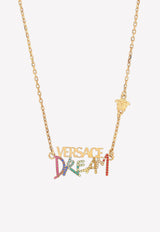 Versace Crystal-Embellished Dream Pendant Necklace 1005541 1A00621 4J060 Gold