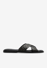 Versace Greca Sandals in Calf Leather 1005770 1A05954 2B130 Black