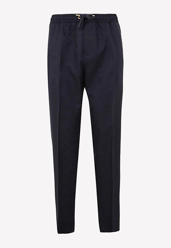 Drawstring Monogram Tailored Pants 1006429 1A04315 1U610 Navy