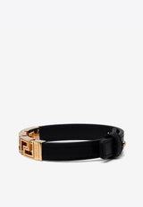 Versace Greca Leather Bracelet Black 1006692 1A00637 1B00V