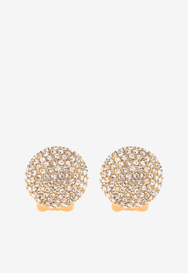 Crystal-Embellished Medusa Earrings Gold 1007989 1A00621 4J090