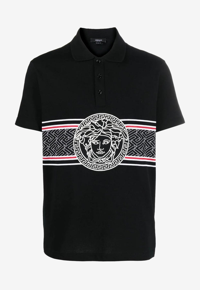 Versace Medusa Short-Sleeved Polo T-shirt 1008495 1A06075 1B000 Black