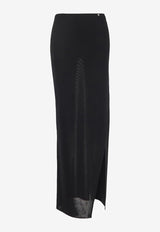 Versace Knitted Maxi Skirt 1009636 1A07004 1B000 Black