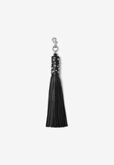 Versace Studded Fringed Keychain 1009816 1A07090 1B00P Black