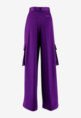 Versace Wide-Leg Cargo Pants 1009844 1A06838 1LD60 Purple