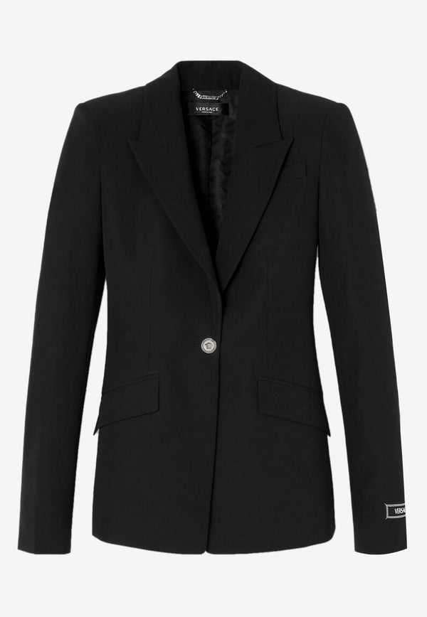 Versace Medusa Single-Breasted Blazer in Virgin Wool 1010049 1A07236 1B000 Black