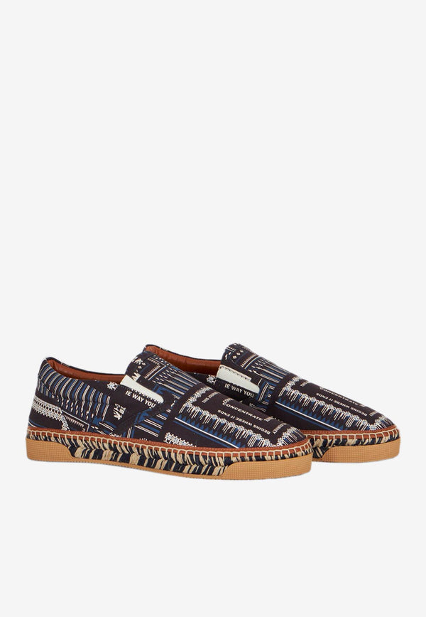 Etro Bandana-Print Espadrilles Navy 11387-3840 0200