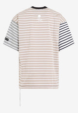 Paneled Striped Crewneck T-shirt