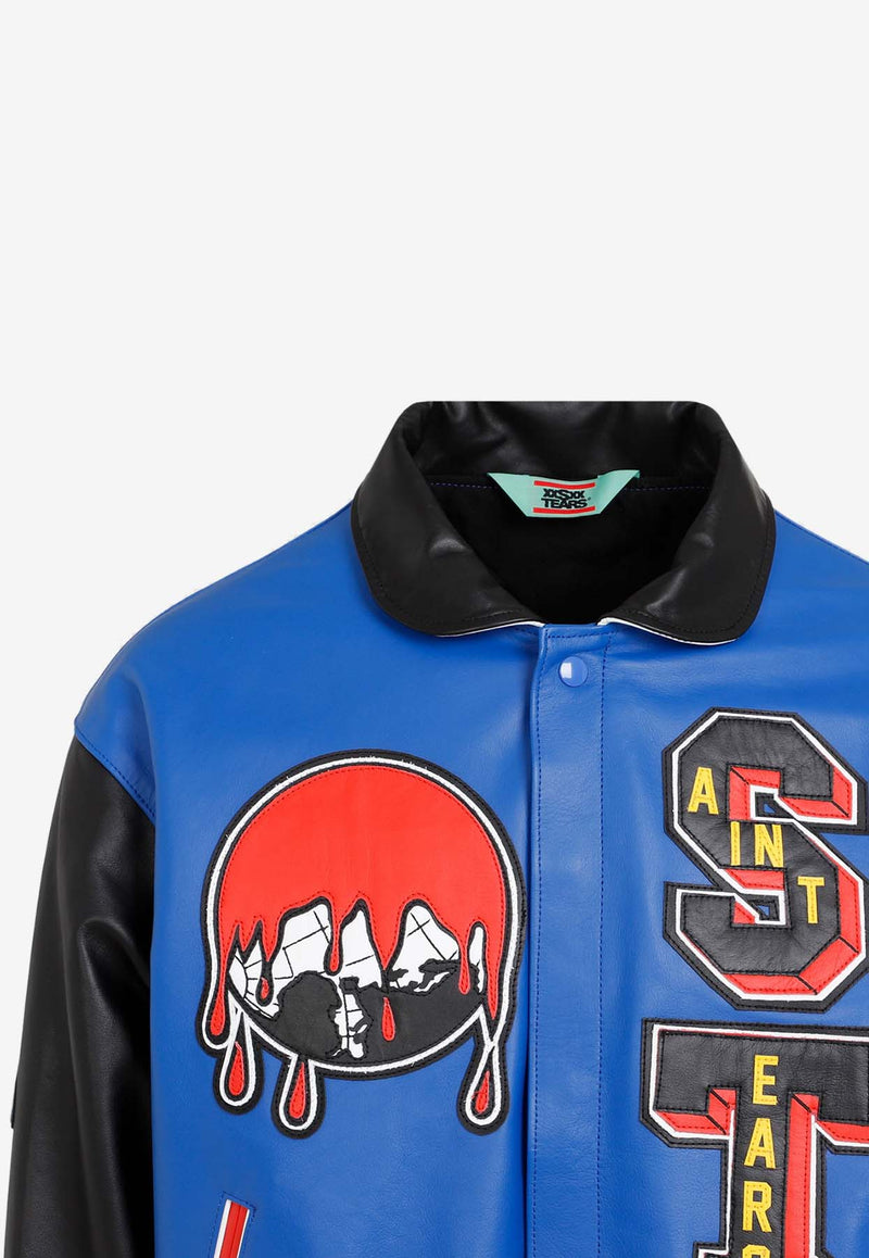 Holy Grail Varsity Jacket in Leather