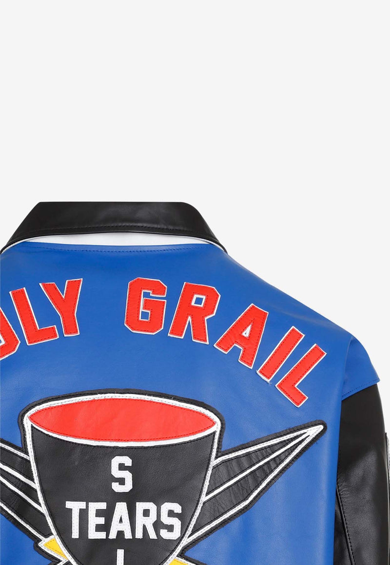 Holy Grail Varsity Jacket in Leather