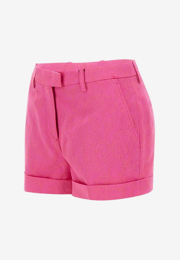 Etro Paisley Jacquard Mini Shorts Pink 12245-1542 0660