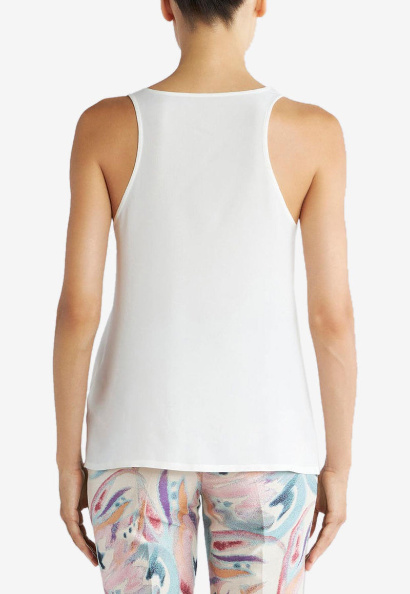 Etro Silk Sleeveless Top White 12469-8500 0990