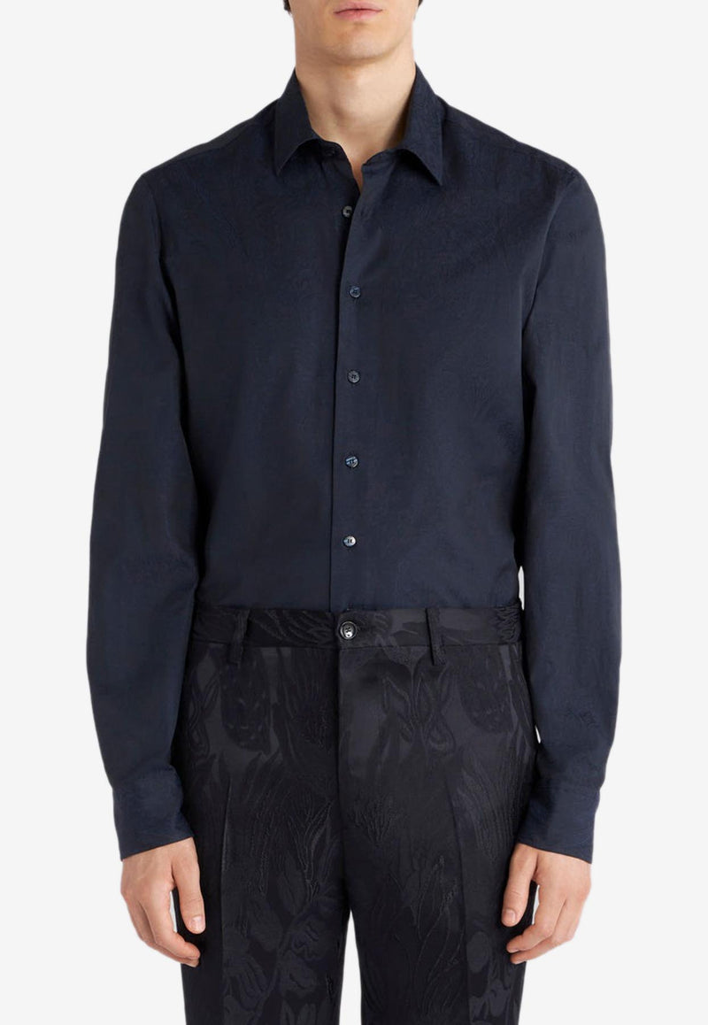 Etro Paisley Long-Sleeved Shirt Blue 12908-8783 0200