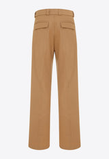 Belted Straight-Leg Wool-Blend Pants