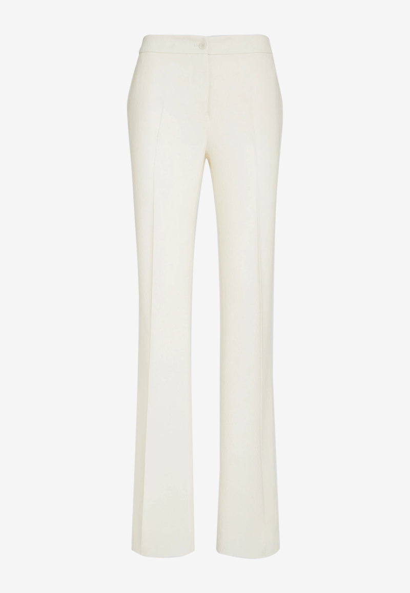 Etro High-Waist Jacquard Wool Pants 13191-0531 0990 Ivory