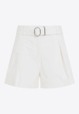 Flared Buckle Belt Shorts