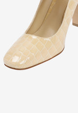 Mostra 90 Mary Jane Pump in Croc-Embossed Leather