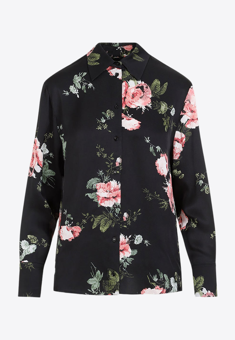 Floral Print Long-Sleeved Shirt