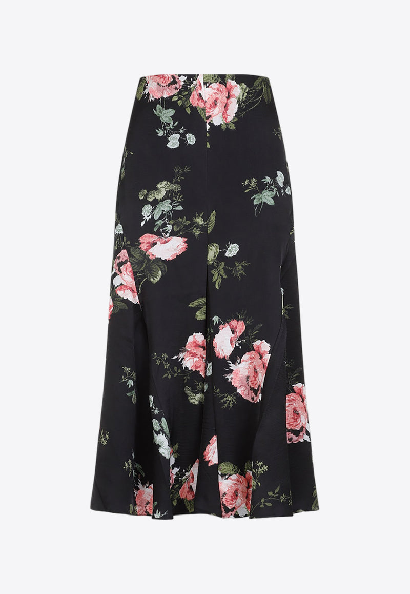 Floral Print Midi Skirt