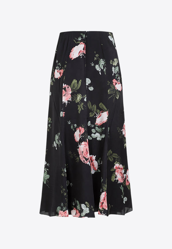 Floral Print Midi Skirt