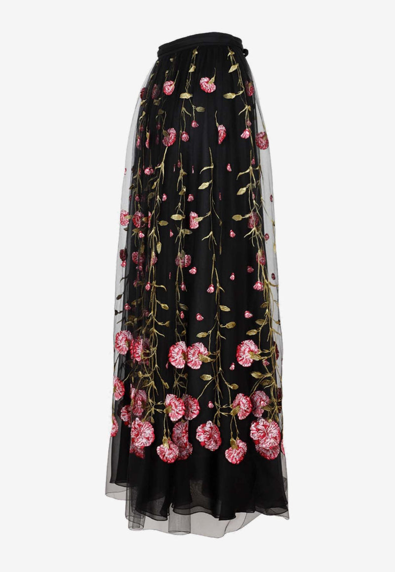 Floral Tulle Maxi Skirt