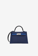 Hermès Mini Kelly Sellier 20 Bleu Saphir Bleu and France Black Epsom Leather with Palladium Hardware Black 1648751613