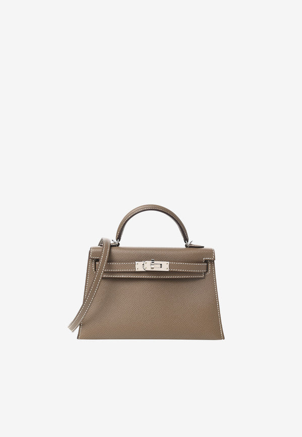 Hermès Mini Kelly Sellier 20 Top Handle Bag in Etoupe Epsom Leather with Palladium Hardware Etoupe 1648751724