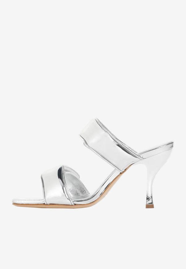 Perni 90 Sandals in Metallic Nappa Leather