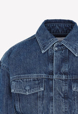 Motorcycle Hole Cropped Denim Jacket