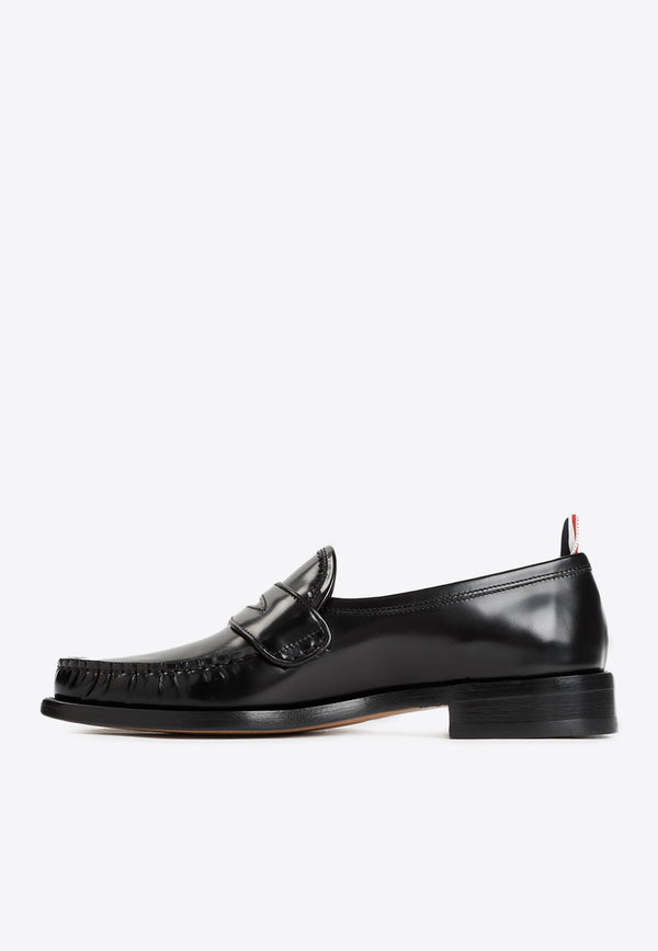 Pleated Loafers in Calf Leather