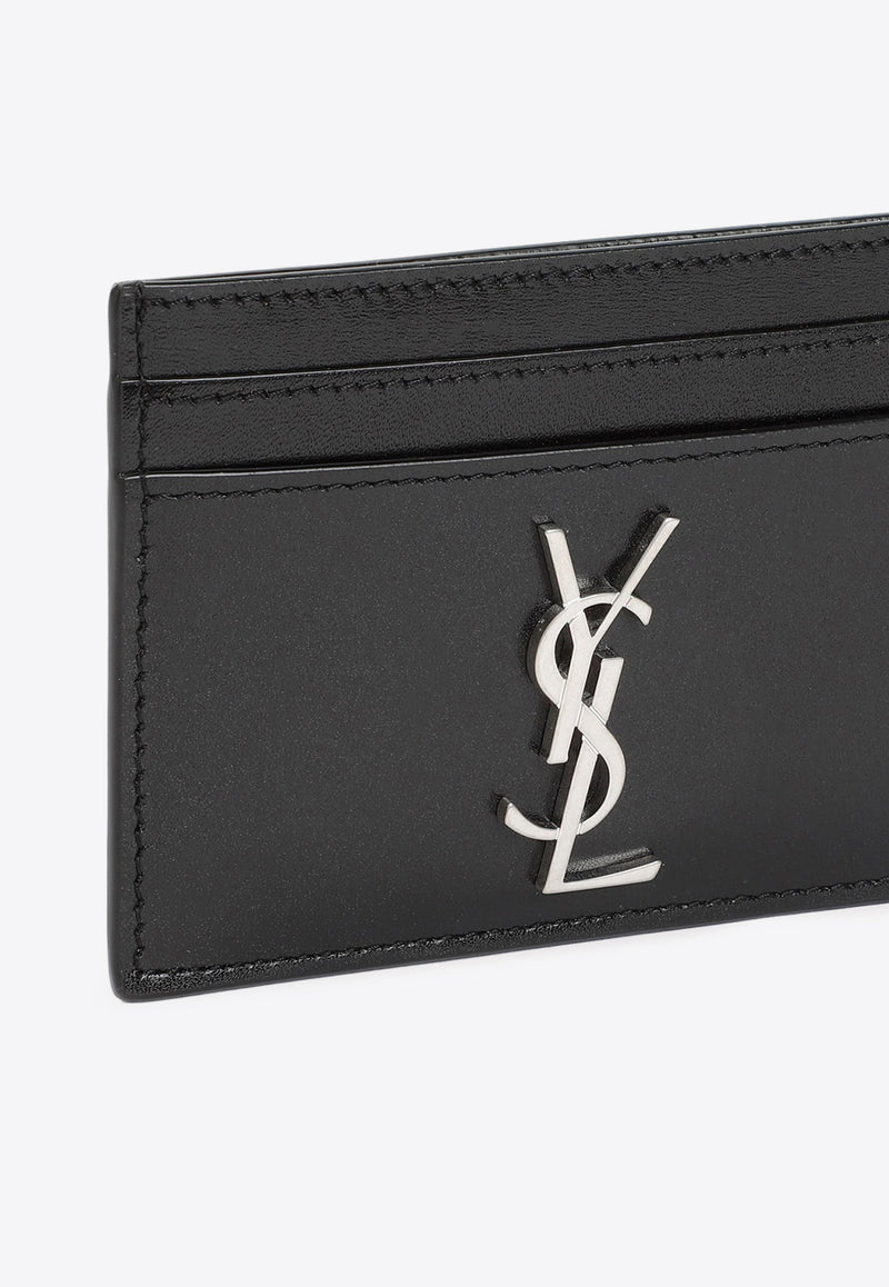 Logo-Plaque Leather Cardholder