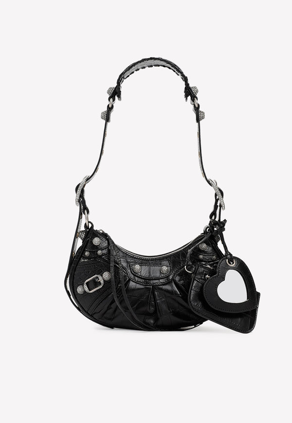 XS Le Cagole Shoulder Bag in Croc Embossed Leather