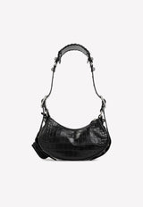 XS Le Cagole Shoulder Bag in Croc Embossed Leather