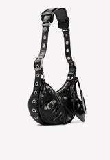 XS Le Cagole Shoulder Bag in Croc Embossed Leather