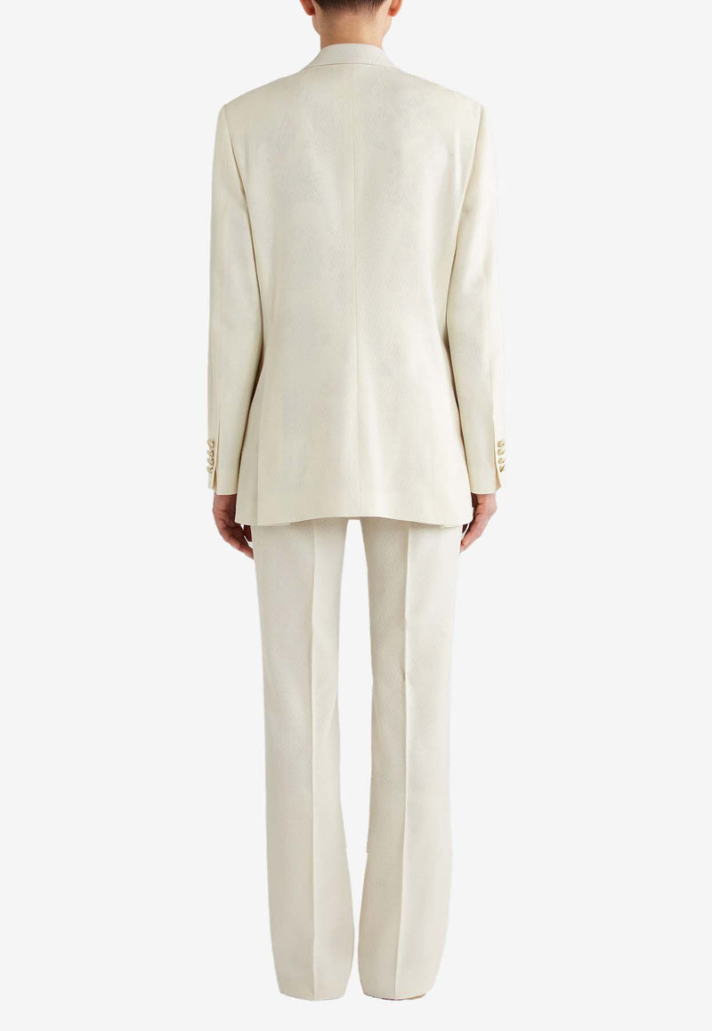 Etro Double-Breasted Blazer in Wool White 19134-8108 0990