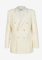 Etro Double-Breasted Blazer in Wool White 19134-8108 0990