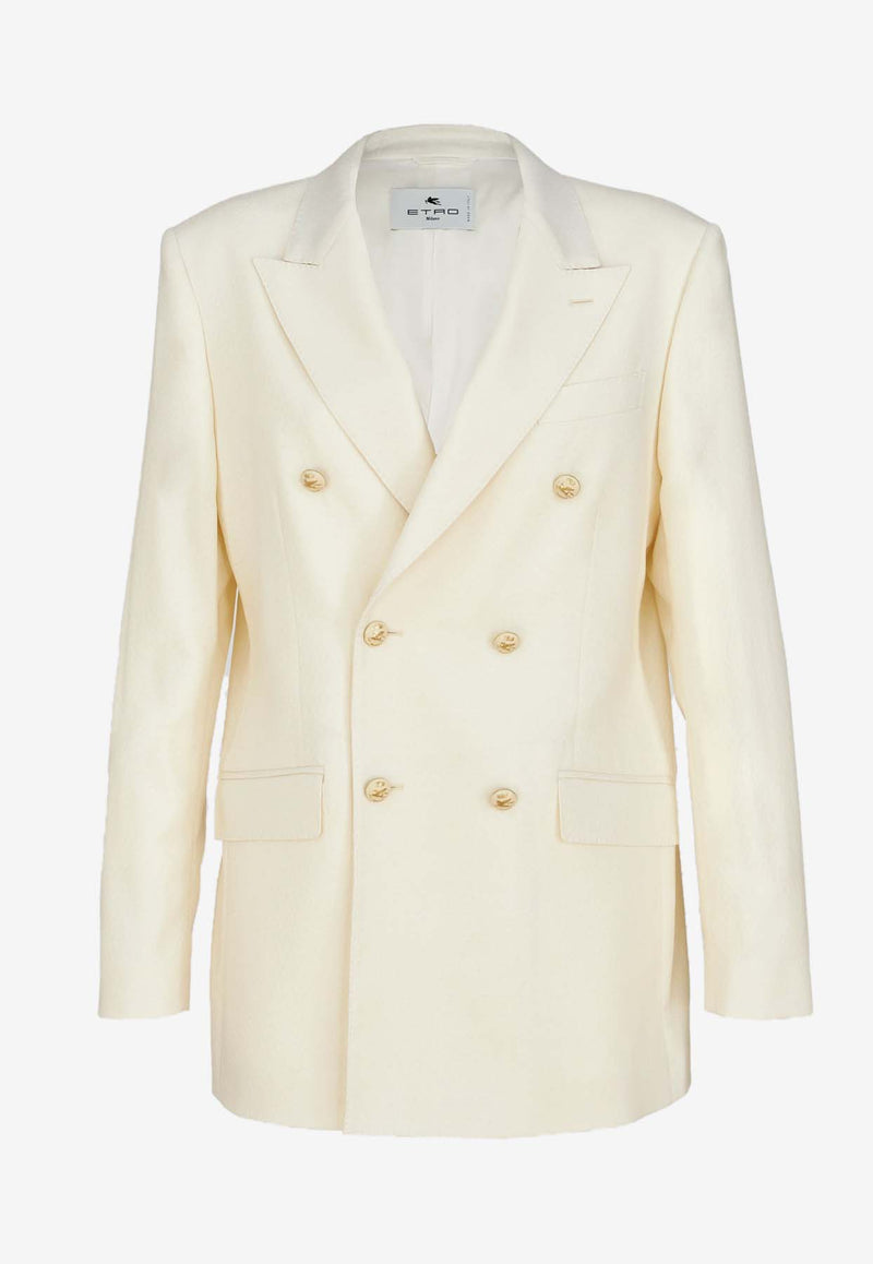 Etro Double-Breasted Blazer in Wool White 19134-8108 0990