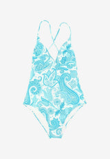 Etro Paisley Printed Swimsuit Blue 19615-4475 0250